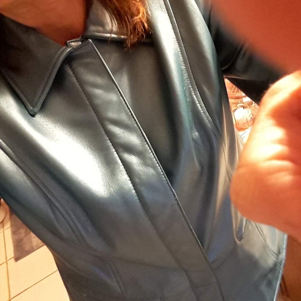Bradley Bayou Metallic Blue Jacket Leather L